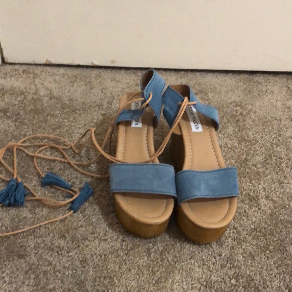 Steve Madden blue sandals worn once!